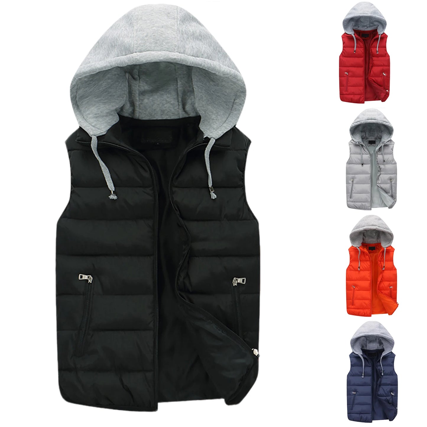 Winter Men'S Comfortable Casual And Fashionable Down Cotton Outdoor Vest Windproof And Warm Coat Suitable For Daily Wear