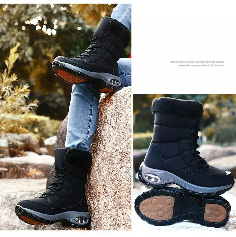 Women Winter Boots Women's Keep Warm Mid-Calf Snow Boots Women Hiking Boots High Quality Comfortable Air Cushion Women Boot