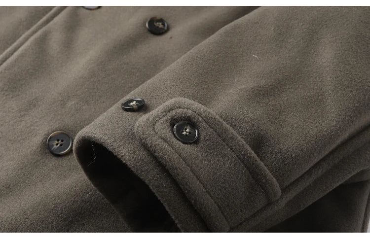 Winter Thi Woolen Navy Peacoat Outdoor Windproof Warm Inner Wool Coat Heavy Du Youth Faion Workwear Military Sle Coat