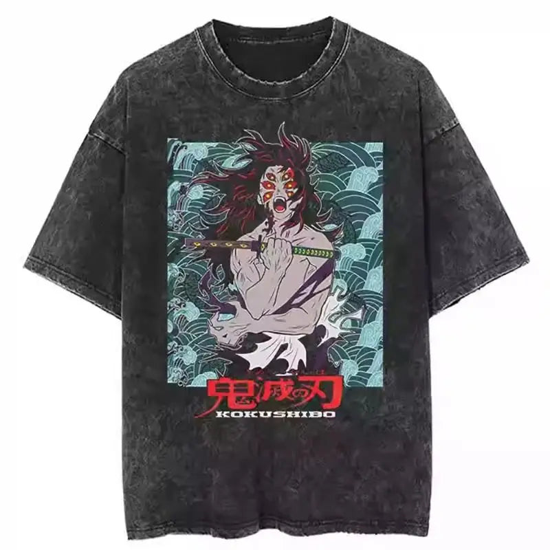 Mens Clothes New Arrival  Tee Shirt Homme Graphic T-Shirts Men Tshirt for Men Ropa Hombre Japanese Anime Graphic Washed 61351