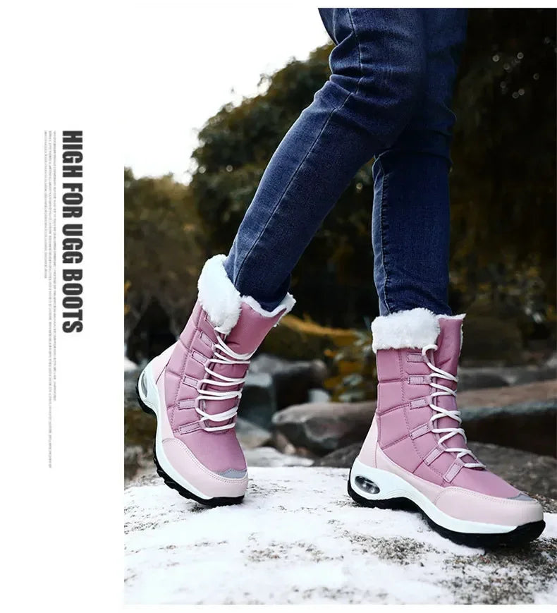 Women Winter Boots Women's Keep Warm Mid-Calf Snow Boots Women Hiking Boots High Quality Comfortable Air Cushion Women Boot
