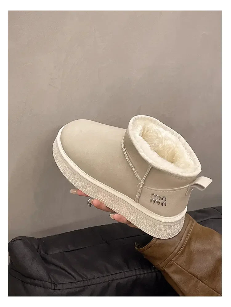 Winter fashion women's boots snow boots with fleece and fur women's shoes warm, non slip, wear-resistant, soft and comfortable