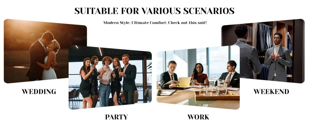 Wedding Suits for Men SuitWedding Birthday Striped Solid ColorLong Sleeve Spring Autumn Suit Top Coat Fashion Casual Comfortable