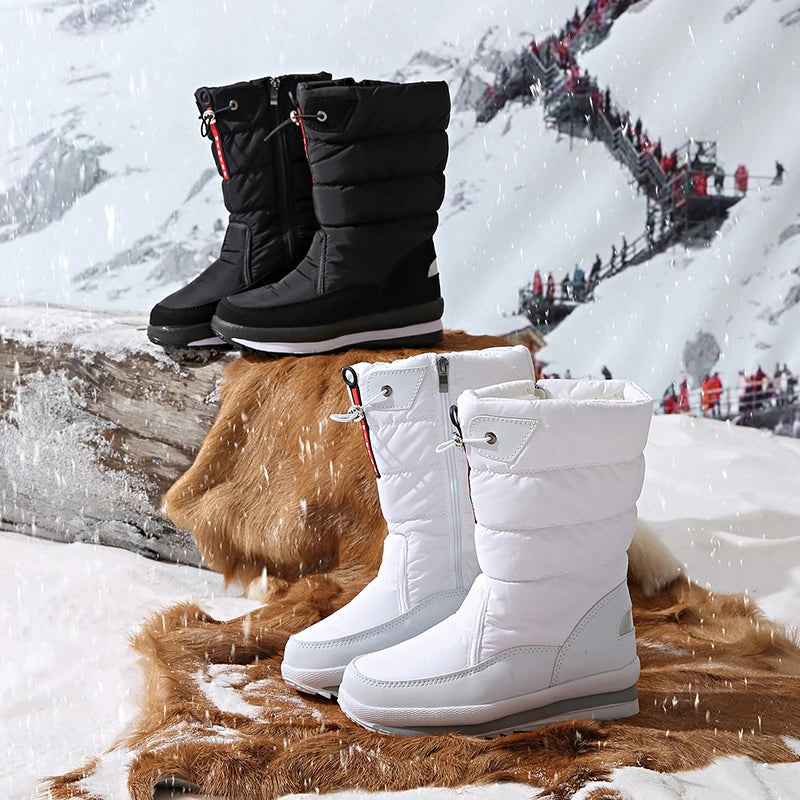 Autumn and Winter Cold-Proof Snow Boots for Men and Women, New Style, Fleece-Lined, Thickened, Non-Slip Cotton Shoes, Waterproof, Warm, High-Top Boots