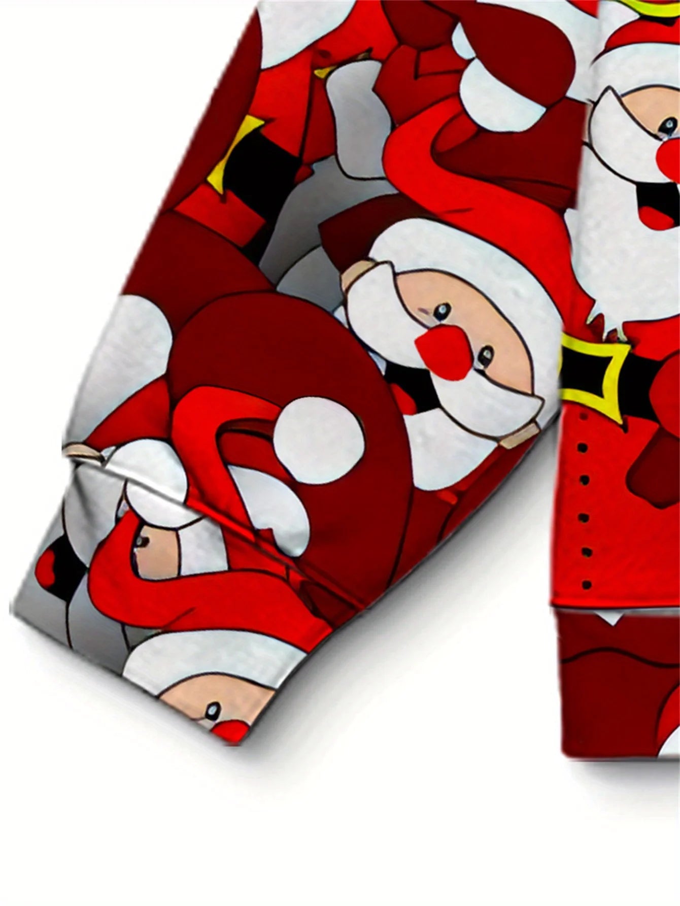 Men'S Christmas Hoodie - Red & White Santa Claus Graphic Pullover Sweatshirt, Hooded Winter Jacket for Holiday Parties, Casual