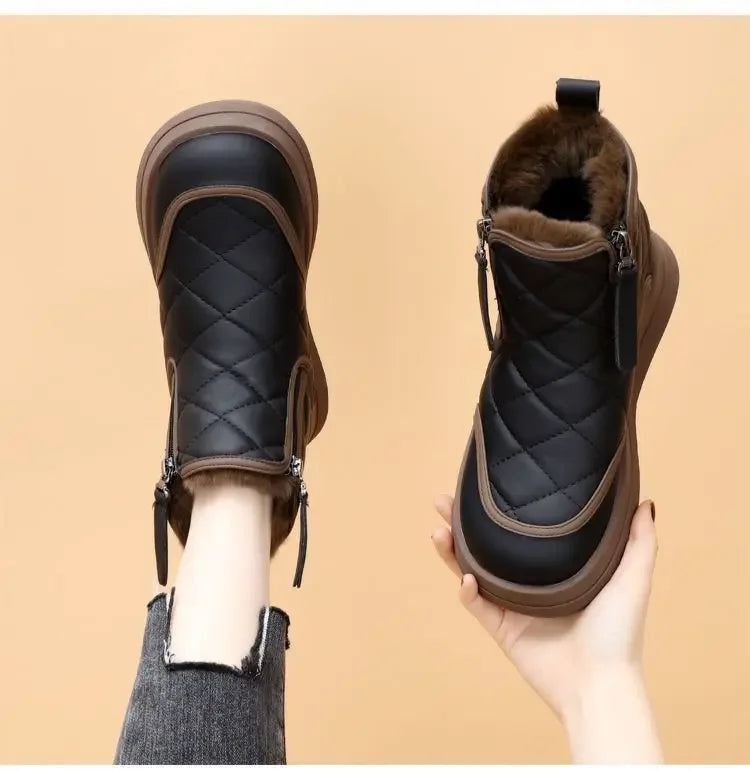 Winter Women's Boots  New Plush Comfortable Warm Waterproof Anti Slip Warm Short Boots Cold Resistant Outdoor Ankle Boots