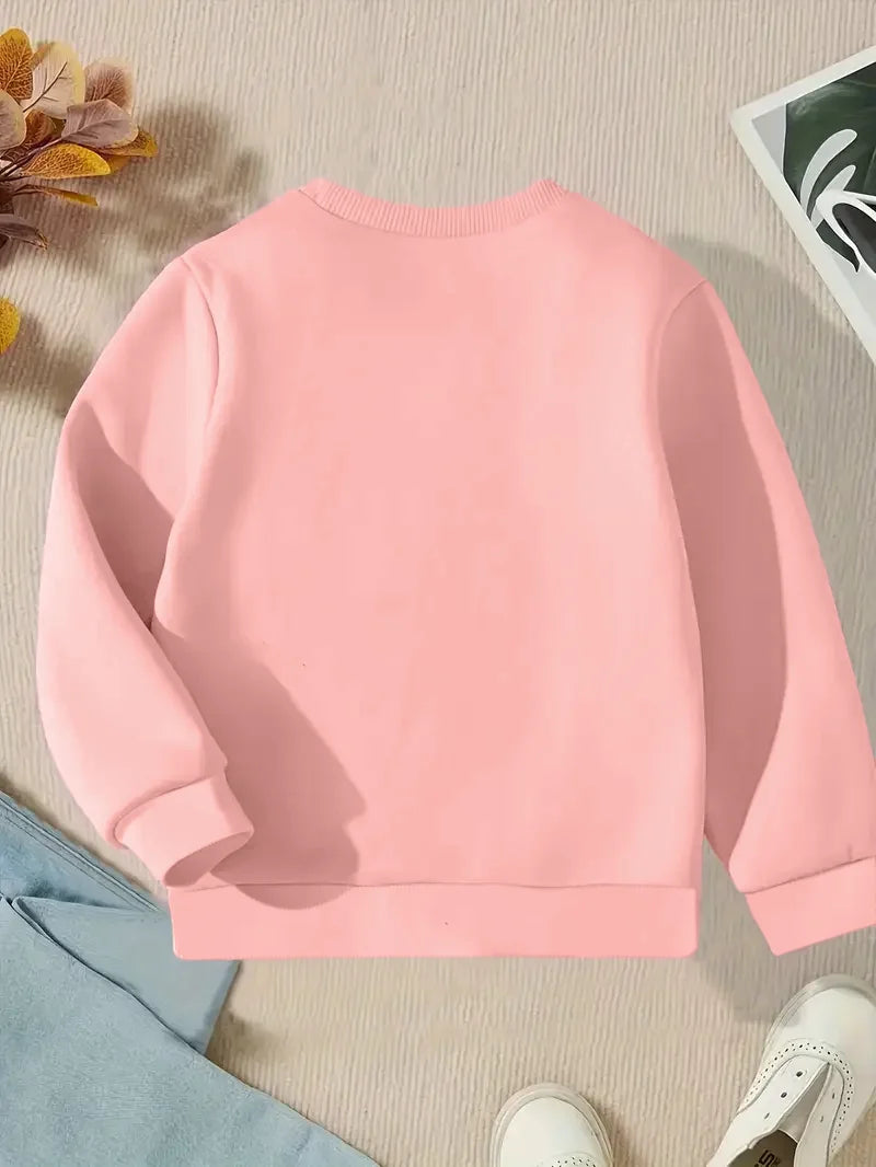 A Casual And Fashionable Christmas Themed Cartoon Printed Round-Neck Hoodie For Girls In Autumn And Winter