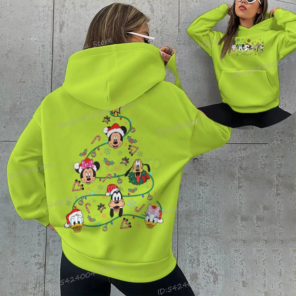 Mickey's Merry Christmas Party Hoodies Women Men 2025 Mickey and Friends Xmas Sweatshirts Long Sleeve Fleece Unisex Hoodie
