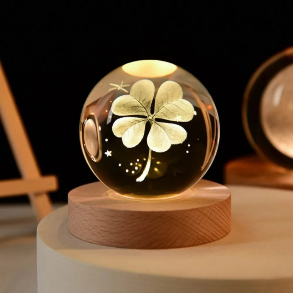 【Christmas birthday gifts】NEW Night Light Book Bear Rose USB LED Night Light Galaxy Saturn 3D Crystal Ball Mood Light Christmas