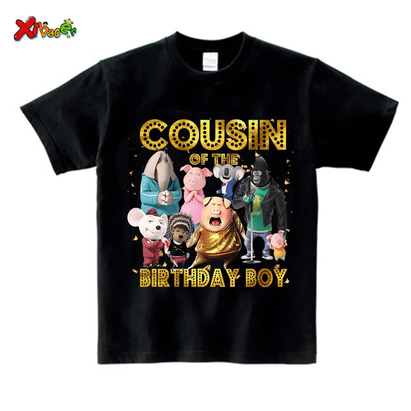Family Matching Outfits Boys Birthday Party Shirt  Personalized Name 1st 10th Family Birthday Party Outfits Golden Shiny Outfits