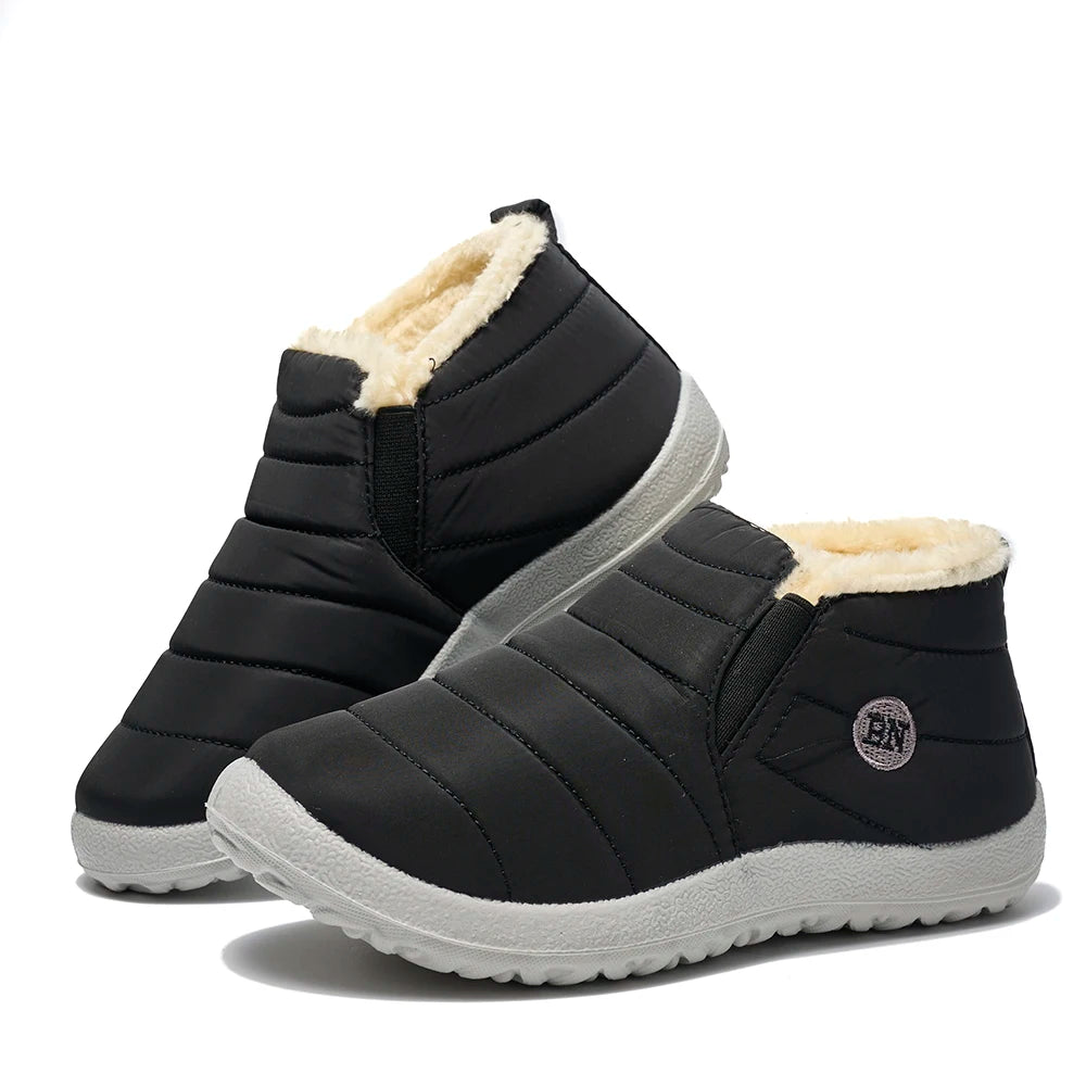 Classic Winter Men's Boots Ankle Boots WaterProof  Warm Plush Round Toe Thick-soled Outdoor Casual Anti slip