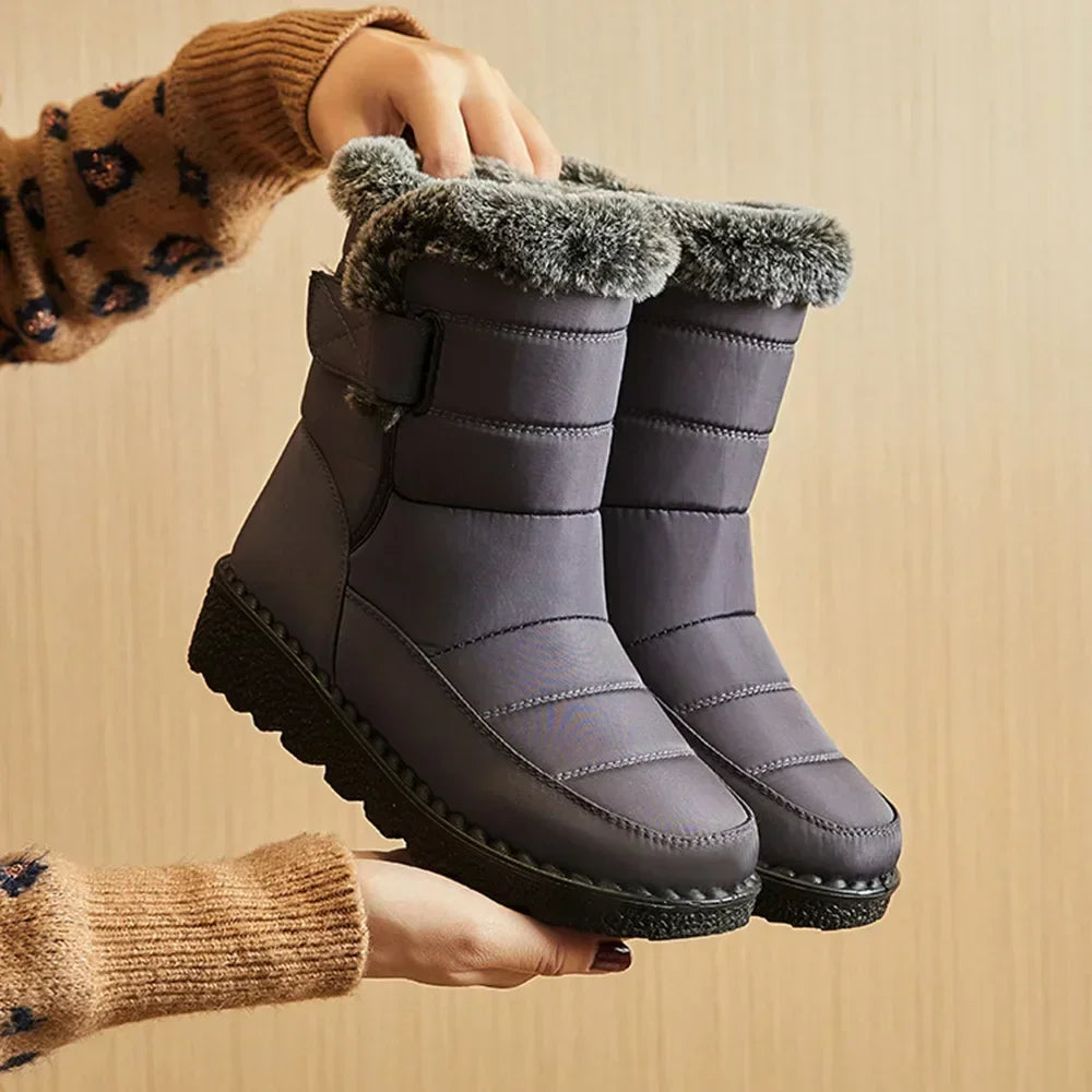 Waterproof Winter Boots for Women 2025 New Faux Fur Long Plush Snow Boots Woman Platform Shoes Warm Cotton Couples Ankle Boots