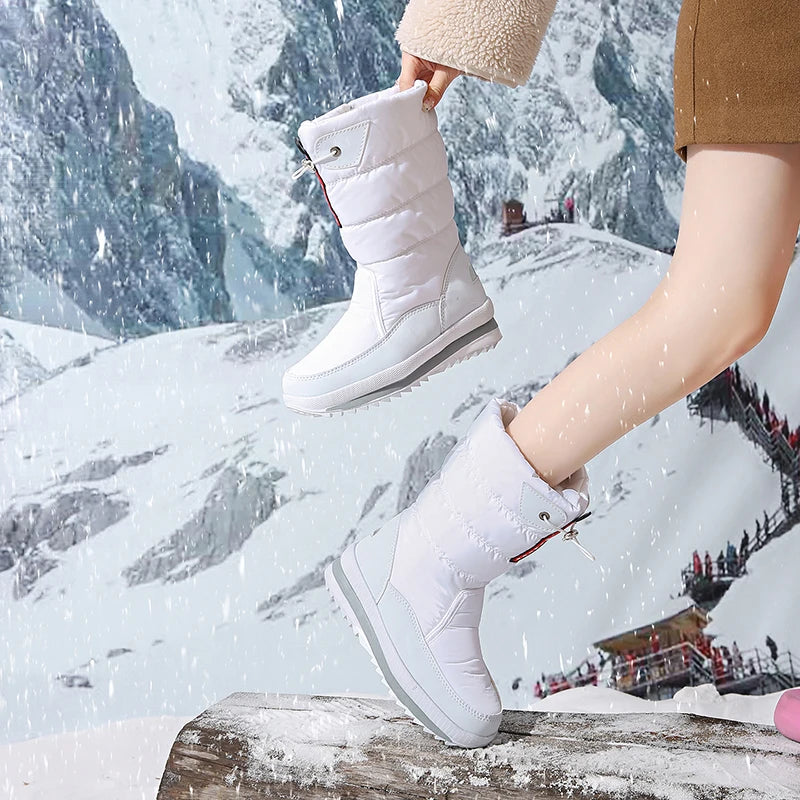 Autumn and Winter Cold-Proof Snow Boots for Men and Women, New Style, Fleece-Lined, Thickened, Non-Slip Cotton Shoes, Waterproof, Warm, High-Top Boots