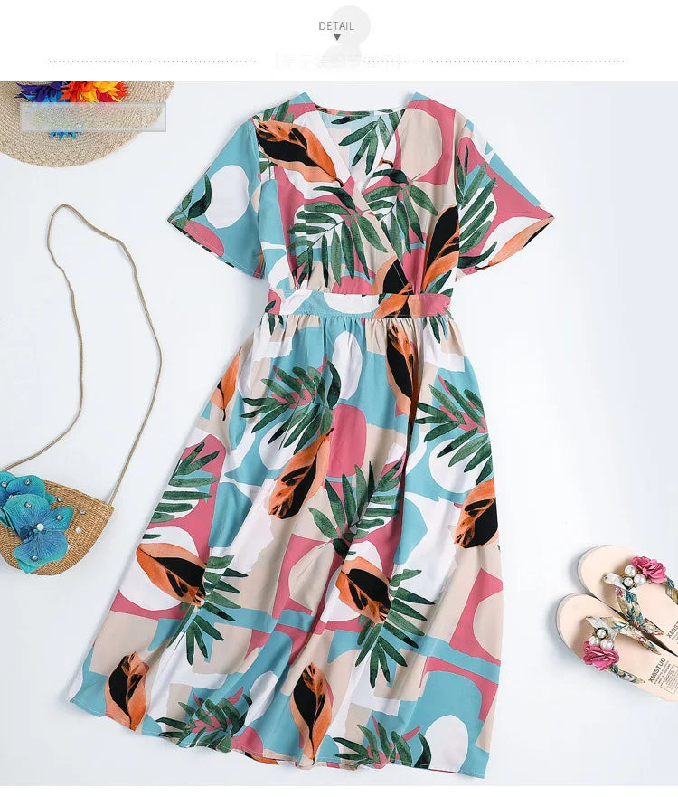 Family Matching Outfits Summer Beach Mother Daughter  Dresses Dad Son T-shirt & Shorts Family Look Couple Matching Outfit