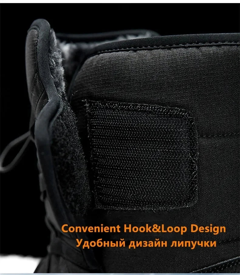 New Winter Hiking Boots Warm Plush Men's Boots High Top Couple Snow Boots Winter Outdoor Anti-Slip Ankle Boots Work Casual Boots