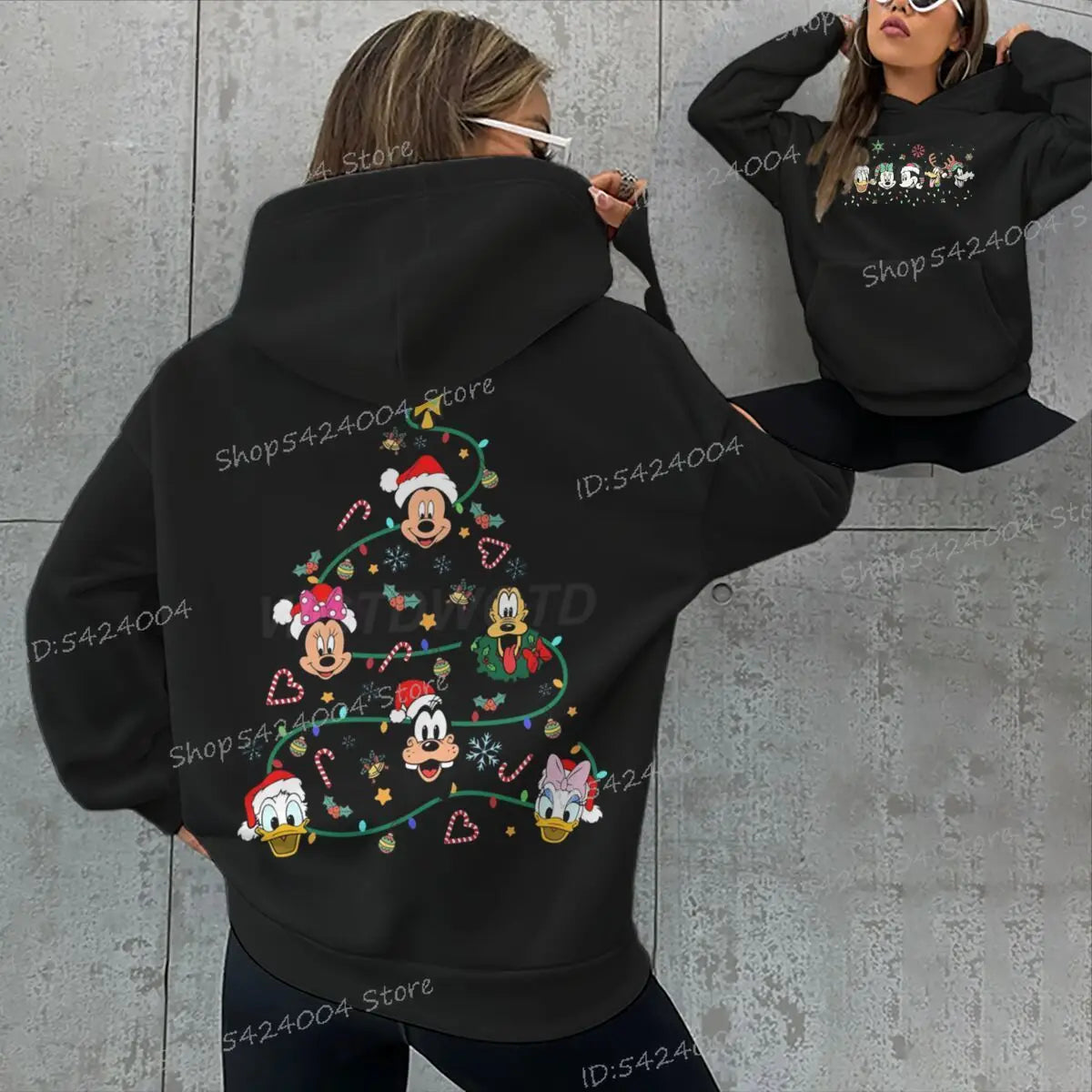 Mickey's Merry Christmas Party Hoodies Women Men 2025 Mickey and Friends Xmas Sweatshirts Long Sleeve Fleece Unisex Hoodie