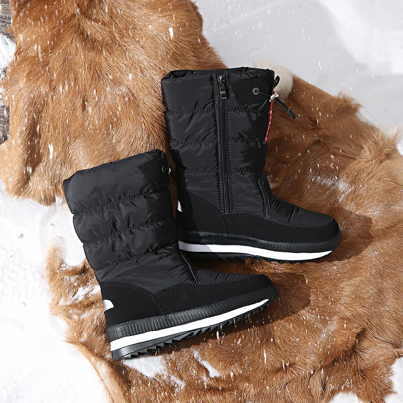 Autumn and Winter Cold-Proof Snow Boots for Men and Women, New Style, Fleece-Lined, Thickened, Non-Slip Cotton Shoes, Waterproof, Warm, High-Top Boots