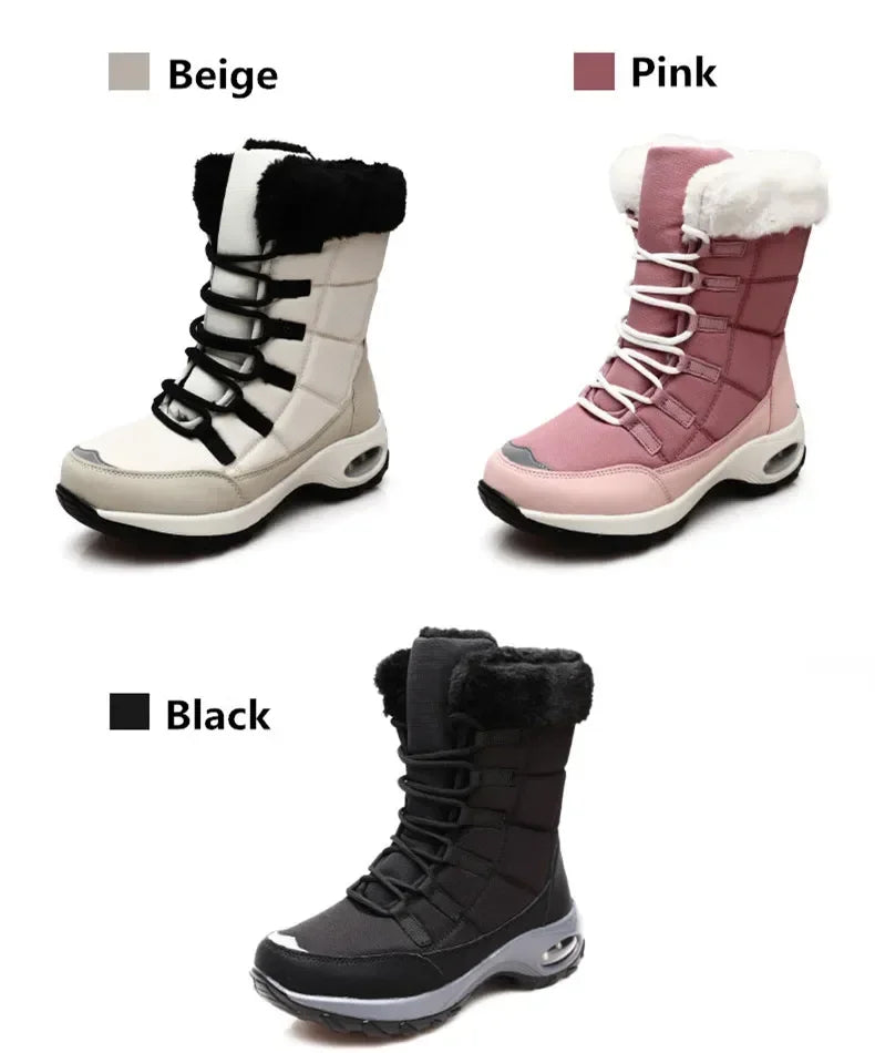 Women Winter Boots Women's Keep Warm Mid-Calf Snow Boots Women Hiking Boots High Quality Comfortable Air Cushion Women Boot
