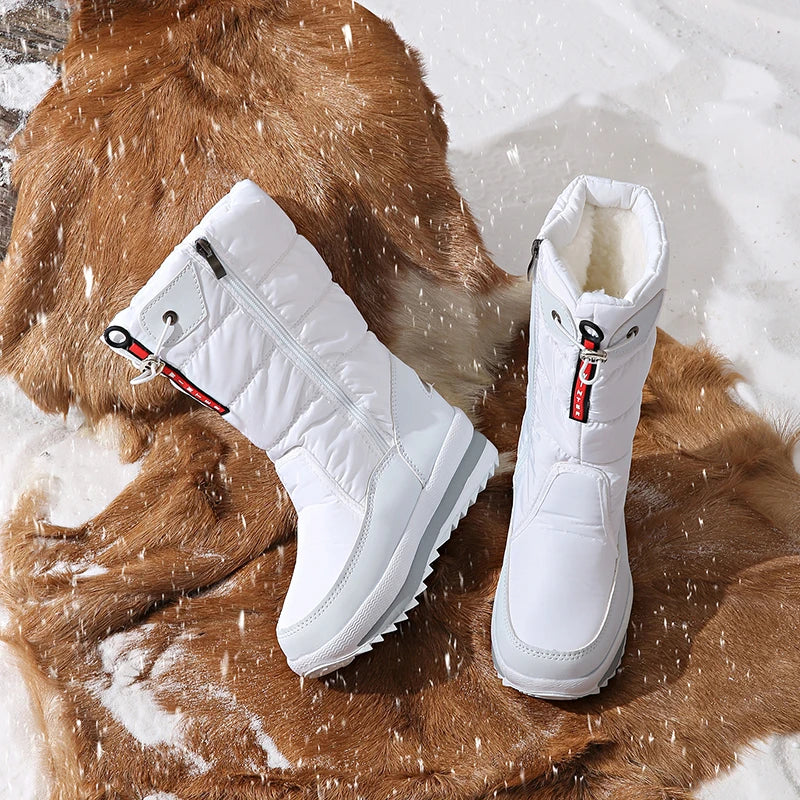 Autumn and Winter Cold-Proof Snow Boots for Men and Women, New Style, Fleece-Lined, Thickened, Non-Slip Cotton Shoes, Waterproof, Warm, High-Top Boots