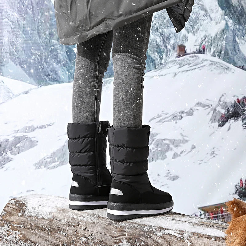 Autumn and Winter Cold-Proof Snow Boots for Men and Women, New Style, Fleece-Lined, Thickened, Non-Slip Cotton Shoes, Waterproof, Warm, High-Top Boots