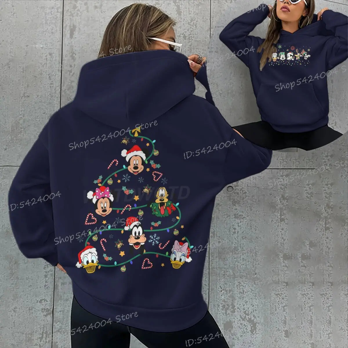 Mickey's Merry Christmas Party Hoodies Women Men 2025 Mickey and Friends Xmas Sweatshirts Long Sleeve Fleece Unisex Hoodie