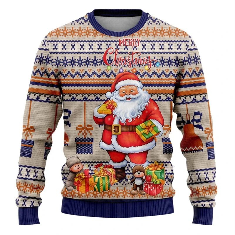 Christmas Hoodies with Santa Claus Patterns Are Perfect for Holiday Partie Street Fashion Daily Wear and Unique Holiday Costumes