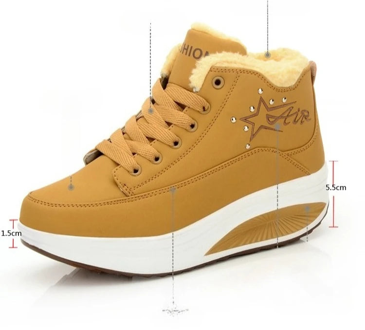 Womens Winter Snow Boots Warm Comfortable Non Slip Flat with  for Outdoor   women's shoes