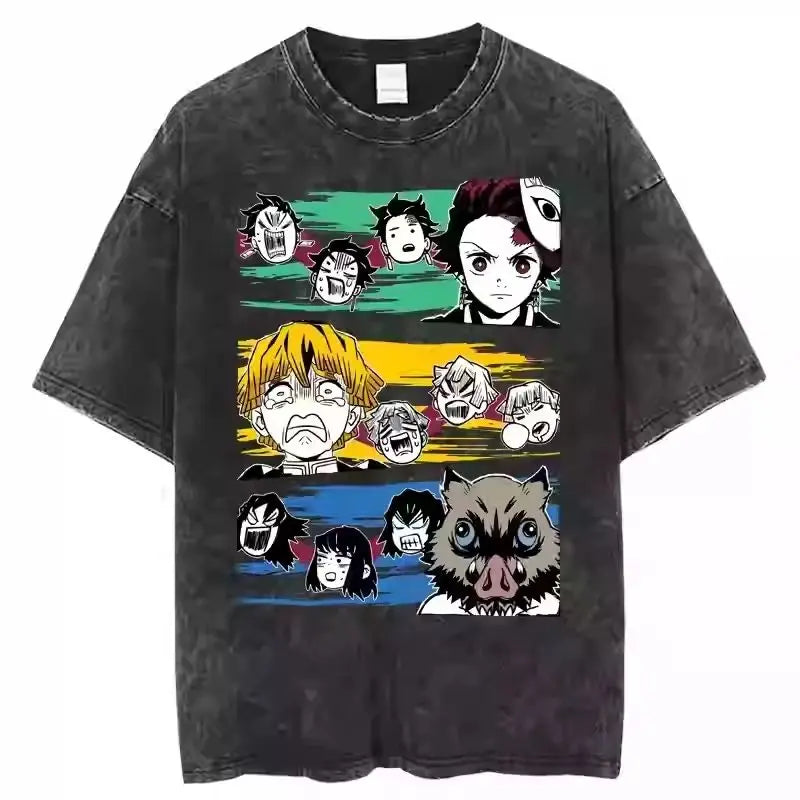 Mens Clothes New Arrival  Tee Shirt Homme Graphic T-Shirts Men Tshirt for Men Ropa Hombre Japanese Anime Graphic Washed 61351