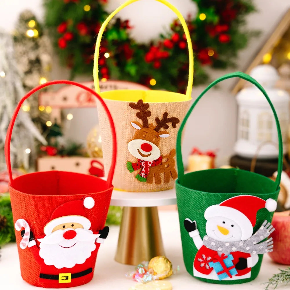 Christmas Gifts Bags Cute Santa Snowman ELK Storage Bags Chocolate Cookies Candy Bags for Christmas Birthday Party Decorations