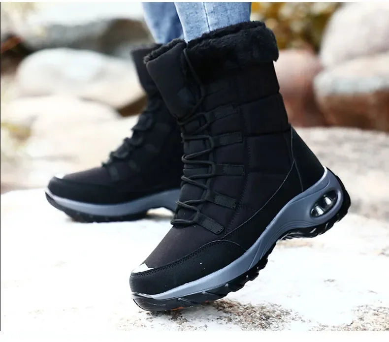 Women Winter Boots Women's Keep Warm Mid-Calf Snow Boots Women Hiking Boots High Quality Comfortable Air Cushion Women Boot