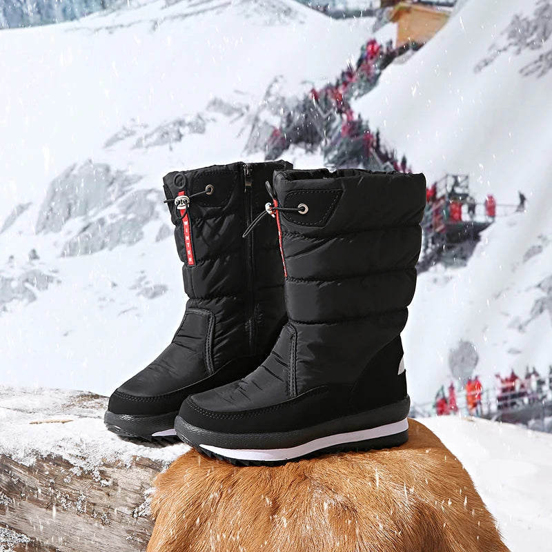 Autumn and Winter Cold-Proof Snow Boots for Men and Women, New Style, Fleece-Lined, Thickened, Non-Slip Cotton Shoes, Waterproof, Warm, High-Top Boots