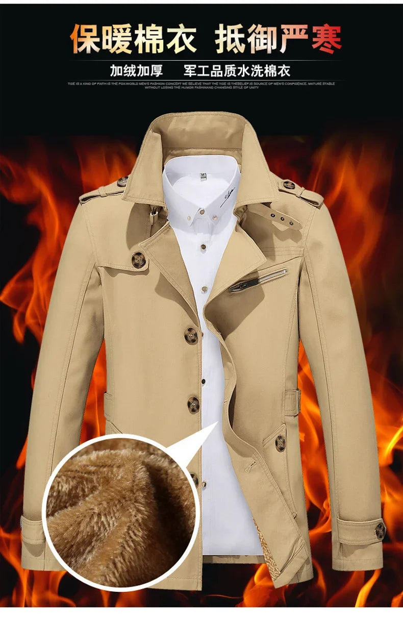 Winter Fashion Windbreaker Coat for Men Outdoor Casual Vintage Streetwear High Quality Thickened Warm Men Cotton Jacket Hot Sale