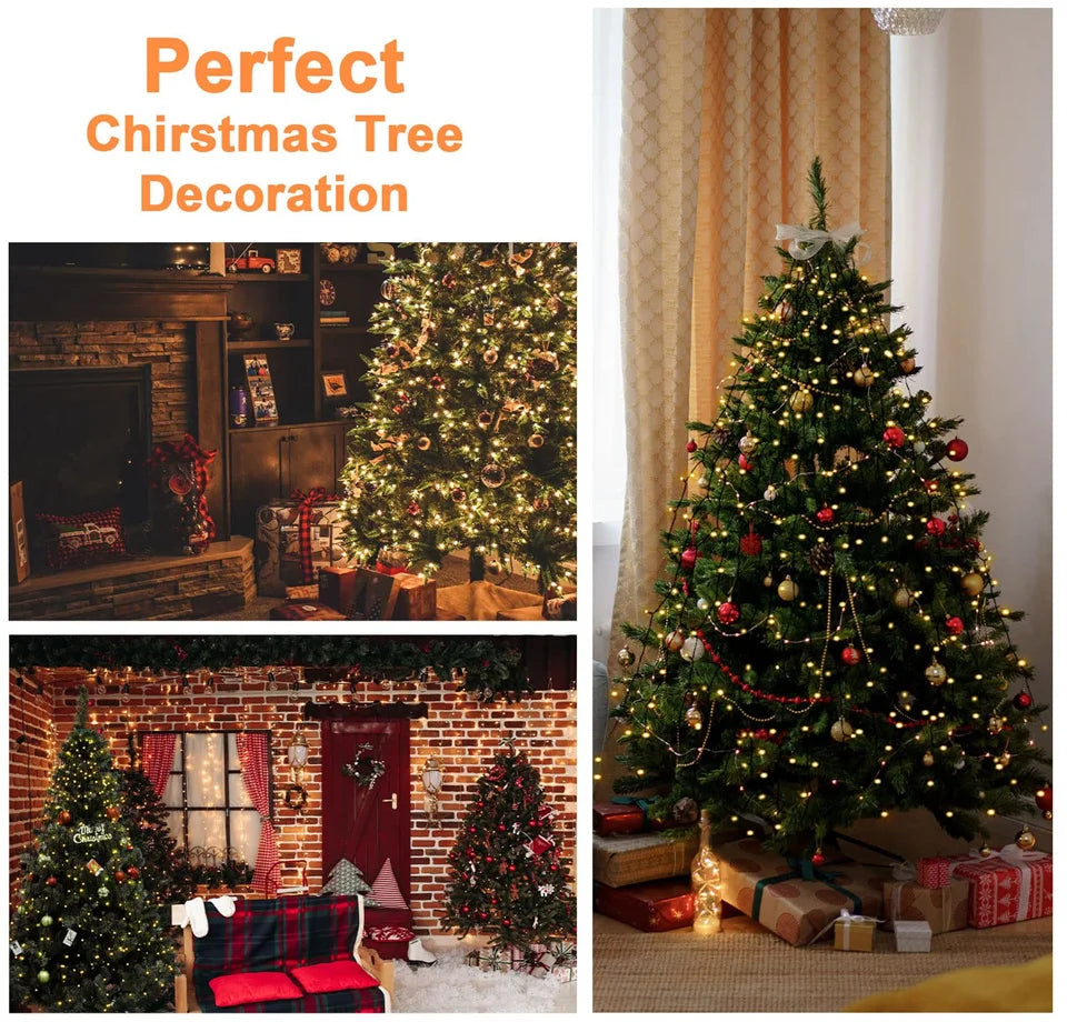 Festive Outdoor Christmas Garland & Tree Star Lights