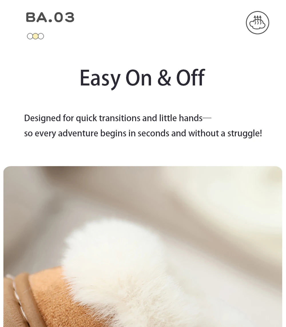 Cute Cartoon Winter Boots For Children Boy's Girl's Plush Boots Thick Warm Velvet Faux Fur Snow Boots For Toddler Kid's Boots