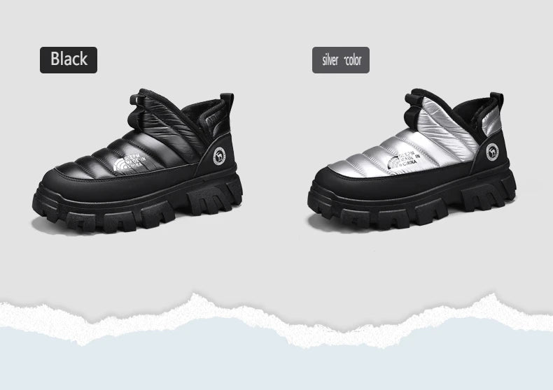 Winter Snow Boots, Men's Insulated Warm Cotton Boots, Anti-slip and Wear-resistant Hiking Shoes, Casual Outdoor Boots