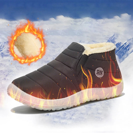 Classic Winter Men's Boots Ankle Boots WaterProof  Warm Plush Round Toe Thick-soled Outdoor Casual Anti slip