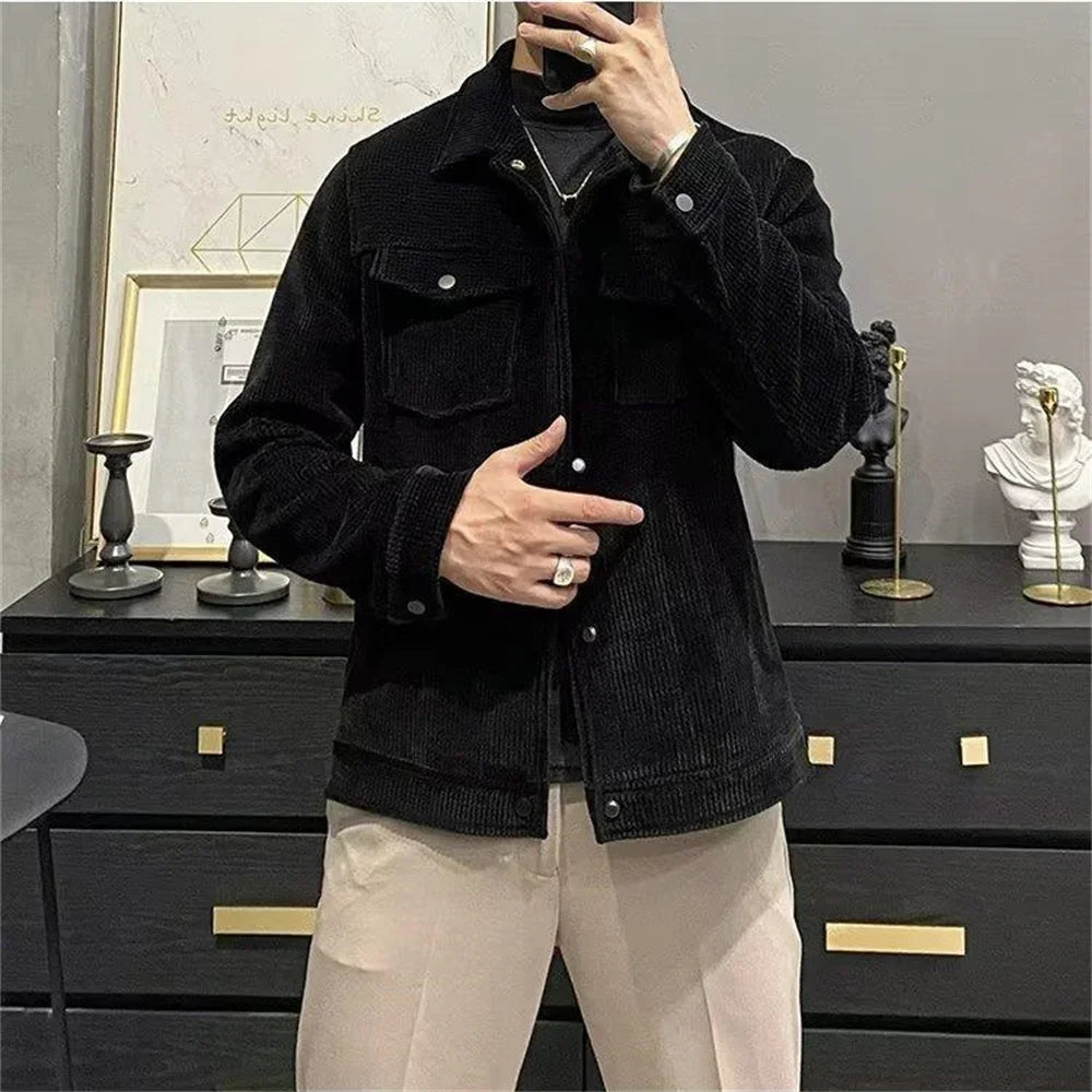 Winter Fashion coat Men's Lapel Autumn  Winter New Corduroy Jacket men clothing men jacket men clothing y2k tops Jacket Men's