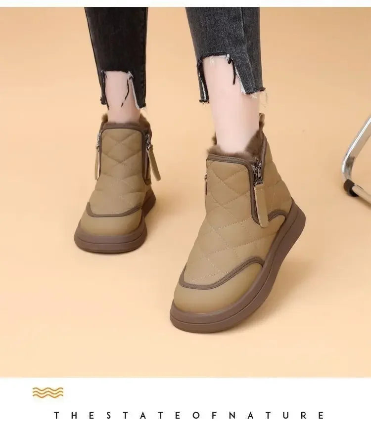 Winter Women's Boots  New Plush Comfortable Warm Waterproof Anti Slip Warm Short Boots Cold Resistant Outdoor Ankle Boots