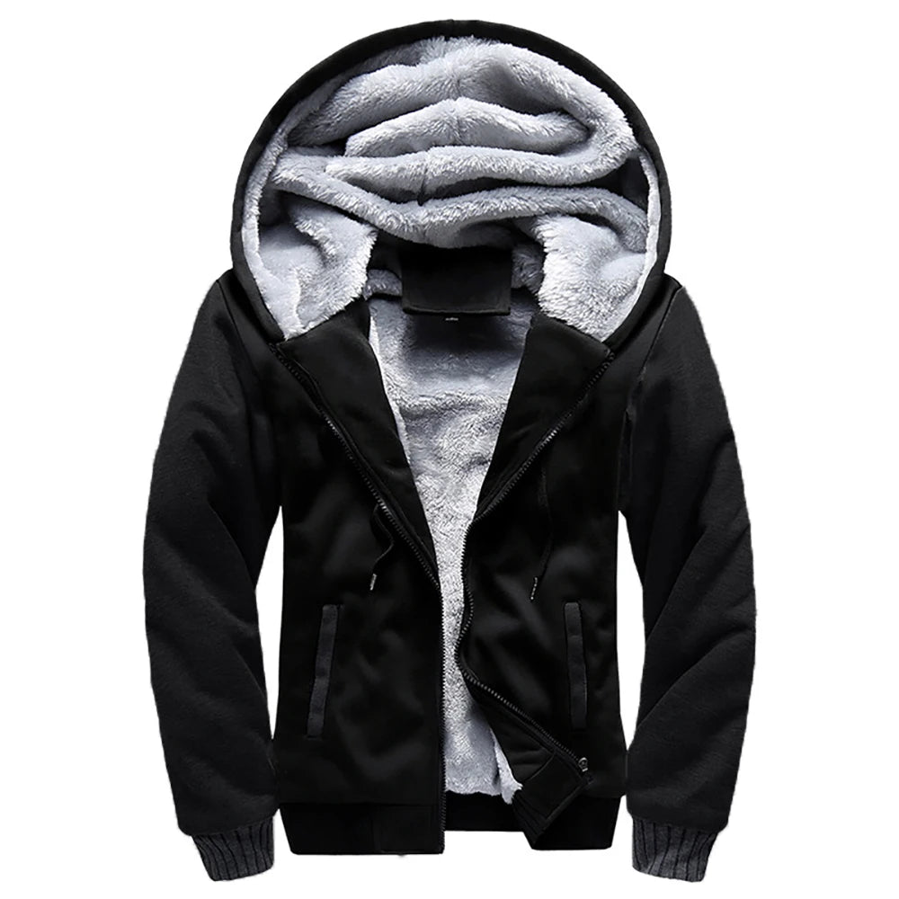 Winter Men's Coats Thicken Warm Jackets for Men Fleece Coat Men Casual Hoodies Streetwear Long Sleeve Tops Clothing
