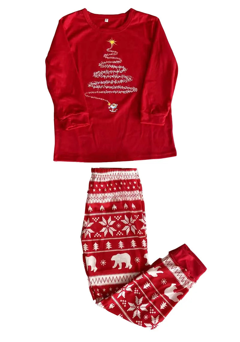 Family Matching Outfits Red Christmas Pajamas Sets Father Mother Daughter And Son Pajamas Family Children Clothing