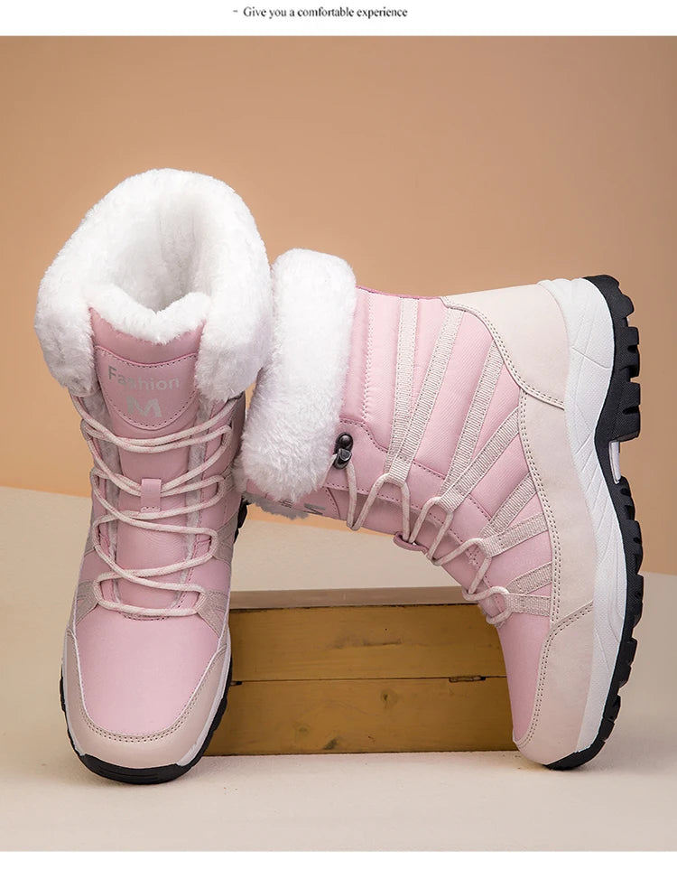2025 Winter Snow Boots Cotton Shoes Waterproof and Cold proof Long Boots for Women Outdoor with Thick Velvet and Warmth 36-42