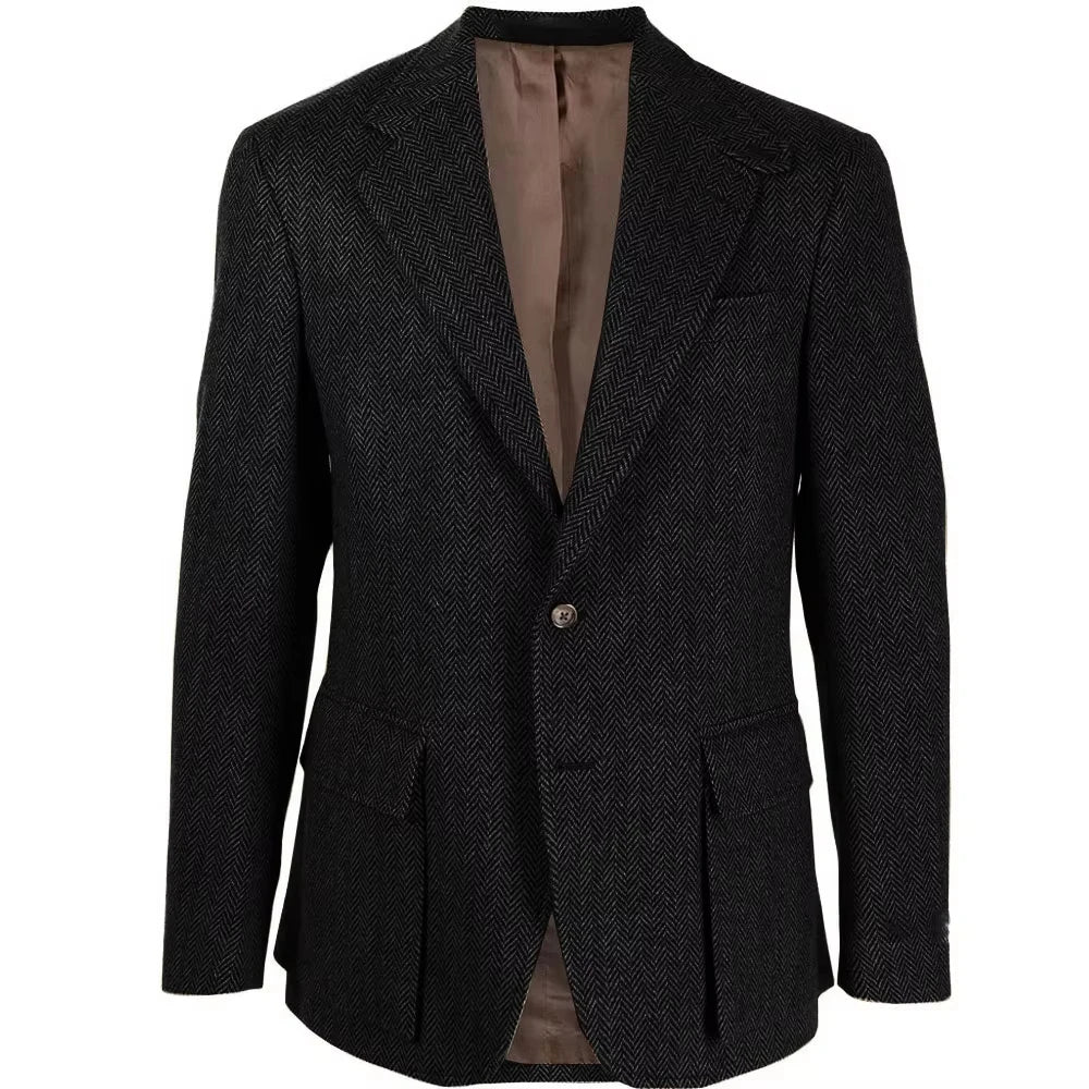 Elegant Man Dress Jackets Men Suit Men's Herringbone Blazers Business Casual Single Breasted Suits Sport Coats For Autumn Wnter