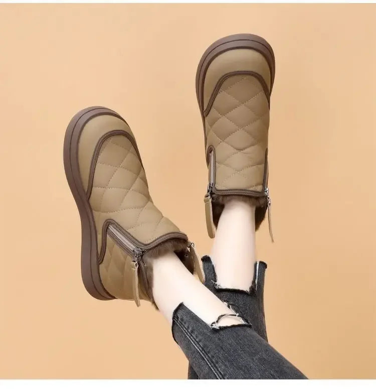Winter Women's Boots  New Plush Comfortable Warm Waterproof Anti Slip Warm Short Boots Cold Resistant Outdoor Ankle Boots