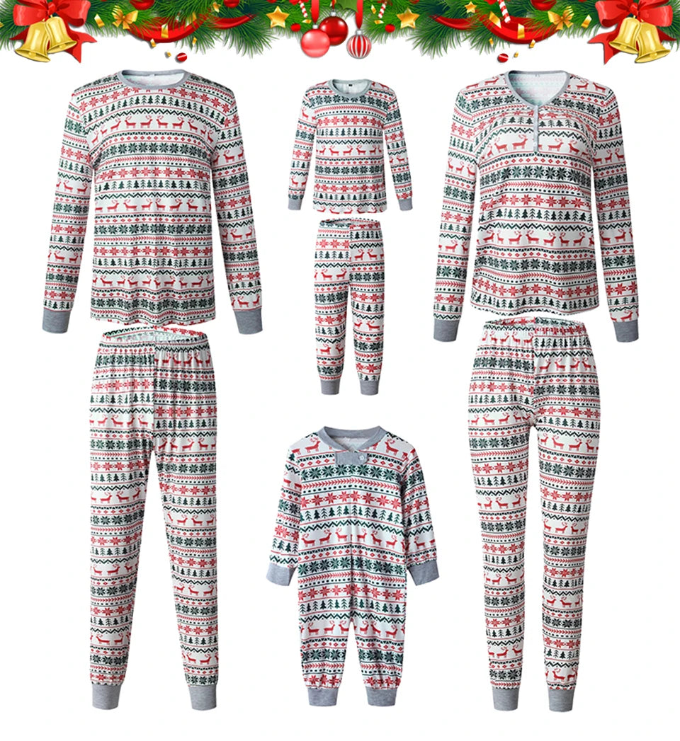 2023 Christmas Family Matching Pajamas New Year Xmas Father Mother Kids Baby Clothes Set Dad Mom And Daughter Son Pyjamas Outfit