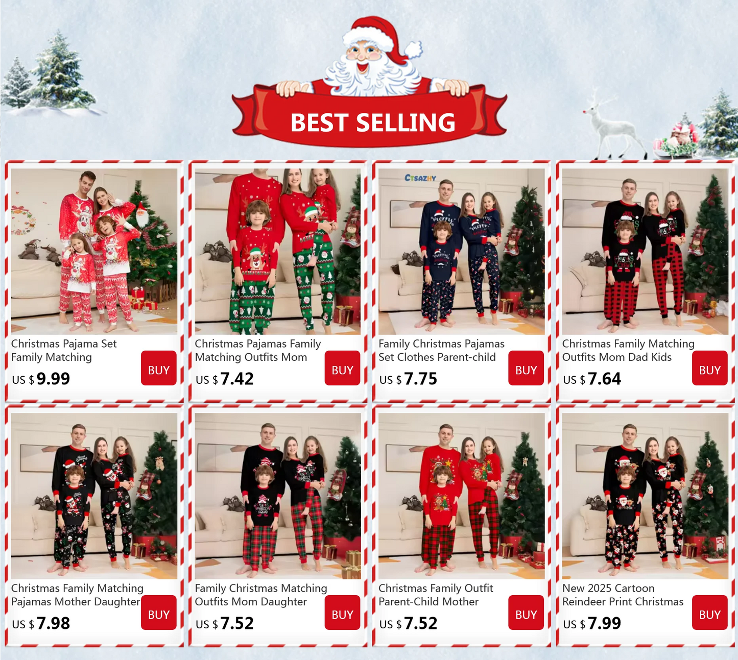 Christmas Pajamas Family Matching Outfits Mom Dad Kids 2 Piece Baby Romper Soft Sleepwear Xmas Family Look 2025 New Year Clothes