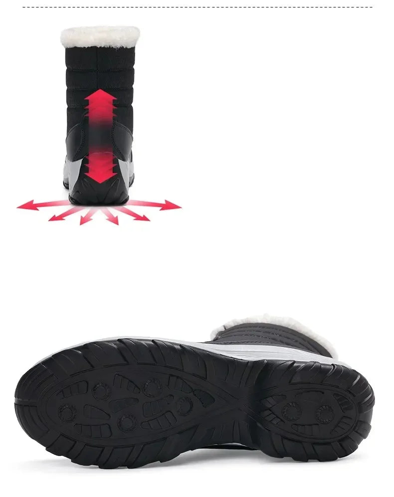 Winter Snow Boots Women Anti-slip Keep Warm Plush Comfortable Walking Shoes Breathable Outdoor Casual Sneakers Women