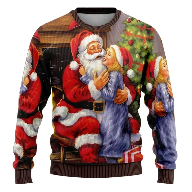 Christmas Hoodies with Santa Claus Patterns Are Perfect for Holiday Partie Street Fashion Daily Wear and Unique Holiday Costumes