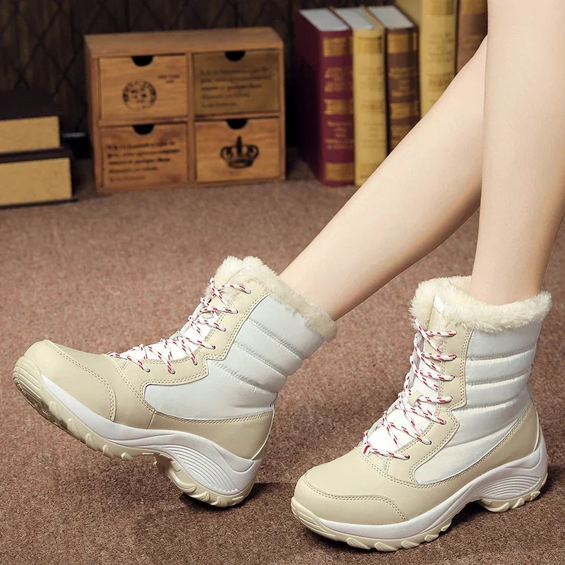 Winter Snow Boots Women Anti-slip Keep Warm Plush Comfortable Walking Shoes Breathable Outdoor Casual Sneakers Women