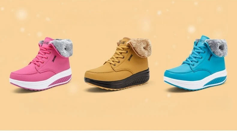 Womens Winter Snow Boots Warm Comfortable Non Slip Flat with  for Outdoor   women's shoes