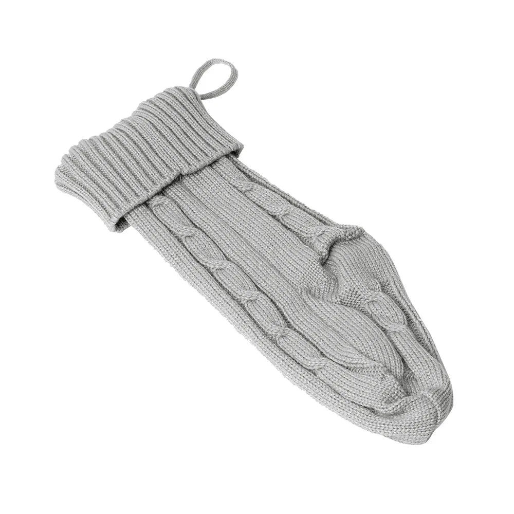 Large Christmas decorations Christmas stocking gift bag Knitted Christmas pendant Cross border woolen Christmas stocking